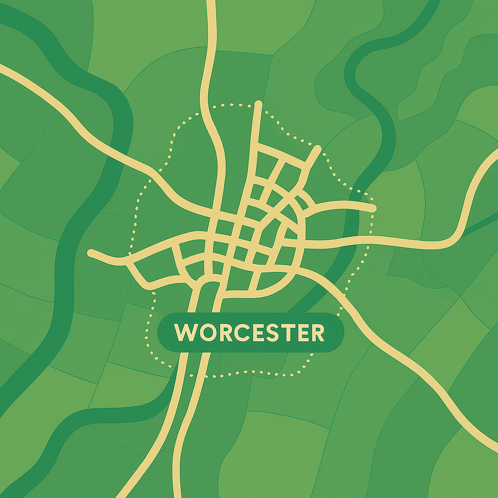 The Worcester map from Portraits Media Website, SEO and Digital Design