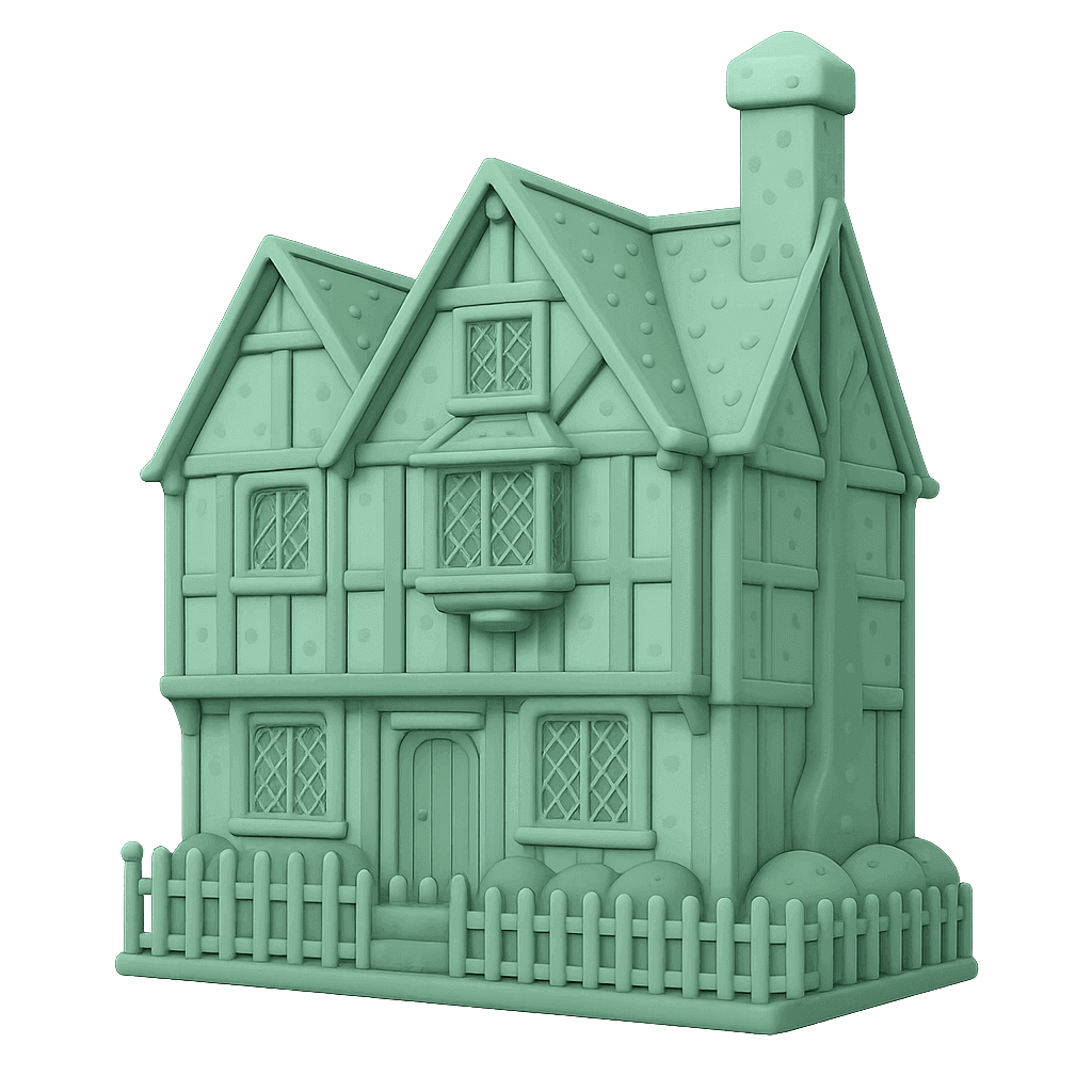 Shakespeare's house graphic at Portraits Media website design and digital design