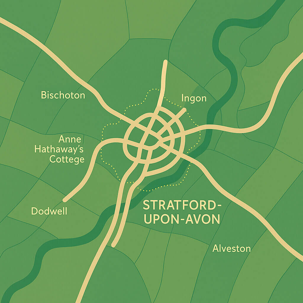 Stratford Upon Avon map from Portraits Media Website, SEO and Digital Design